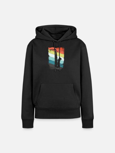 Saxofon Saxophon - Frauen Premium Bio Hoodie - Schwarz