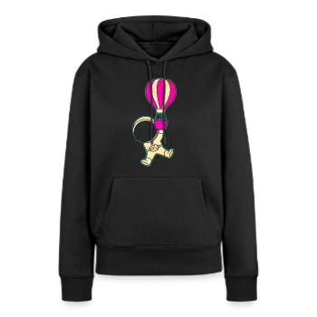 Astronaute Astronaute Montgolfière Astronaute - Sweat à capuche Premium bio Femme - noir - Devant - Julia (174cm)