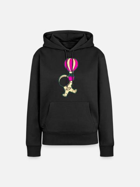 Astronaut Heißluftballon Raumfahrer - Frauen Premium Bio Hoodie - Schwarz