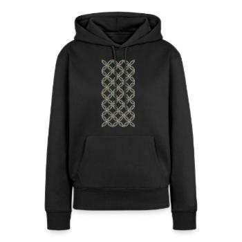 schlichter Look - Frauen Premium Bio Hoodie - Schwarz - Vorne - Julia (174cm)
