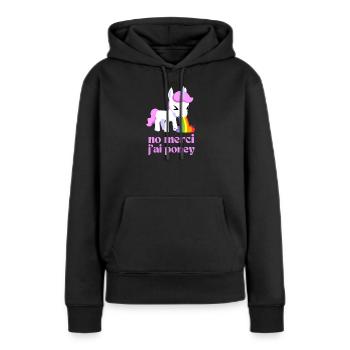 Non merci j'ai poney - Sweat à capuche Premium bio Femme - noir - Devant - Julia (174cm)