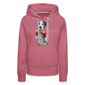Dalmatiner - Frauen Premium Bio Hoodie - Malve - Vorne - Isabella (175cm)