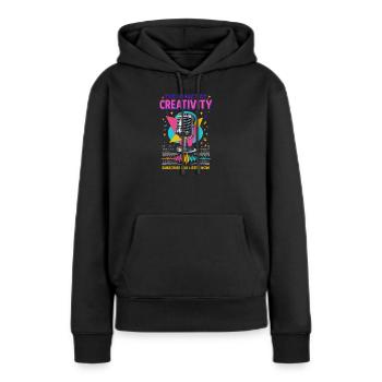 Le pouvoir de la créativité - Sweat à capuche Premium bio Femme - noir - Devant - Julia (174cm)
