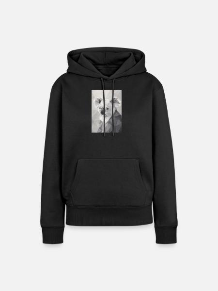Geometrischer Koala Polygon Art  - Frauen Premium Bio Hoodie - Schwarz