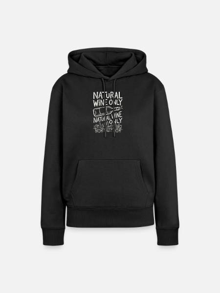 Natural Wine Gourmet - Frauen Premium Bio Hoodie - Schwarz