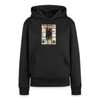 Der Gentleman – akut bedroht - Frauen Premium Bio Hoodie - Schwarz - Vorne - Julia (174cm)