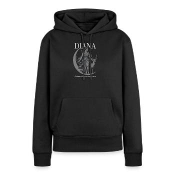 Déesse de la chasse au clair de lune de Diana - Sweat à capuche Premium bio Femme - noir - Devant - Julia (174cm)