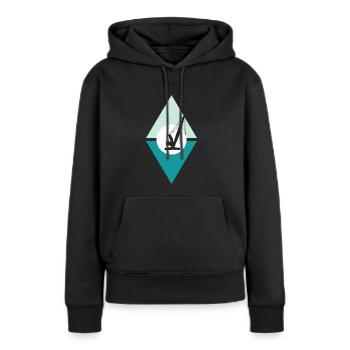 Ouvriers du bâtiment - Sweat à capuche Premium bio Femme - noir - Devant - Julia (174cm)