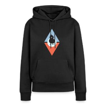Poulet, Poussins, Volaille - Sweat à capuche Premium bio Femme - noir - Devant - Julia (174cm)