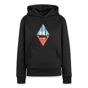 Steam Locomotive Railway Model Railway - Women’s Premium Organic Hoodie - black - Front - Julia (174cm)