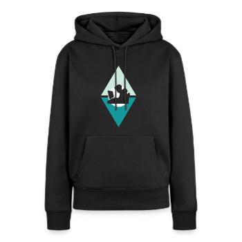 Hacker en informatique - Sweat à capuche Premium bio Femme - noir - Devant - Julia (174cm)