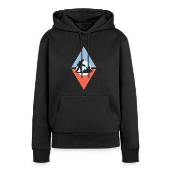Feuerwehr Retter Einsatz - Frauen Premium Bio Hoodie - Schwarz - Vorne - Julia (174cm)