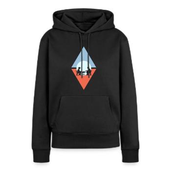 Brettspiele Spieleabend Strategie - Frauen Premium Bio Hoodie - Schwarz - Vorne - Julia (174cm)