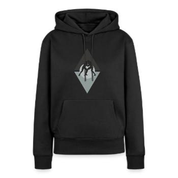 Lutteur - Sweat à capuche Premium bio Femme - noir - Devant - Julia (174cm)