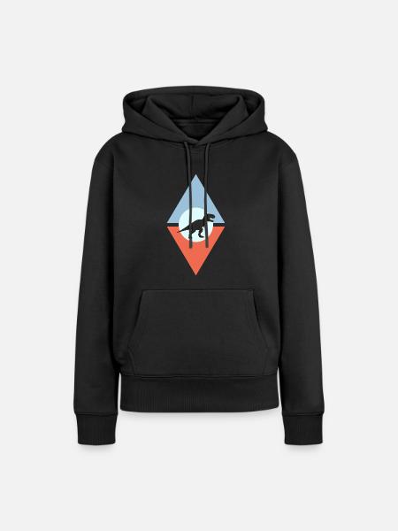 Dinosaurier Reptil Dinosaurs - Frauen Premium Bio Hoodie - Schwarz