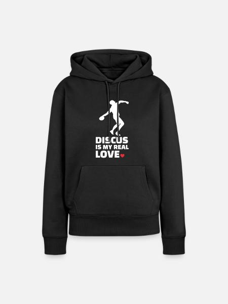 Diskus - Frauen Premium Bio Hoodie - Schwarz