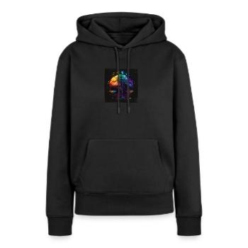 Signe astrologique de la Balance aquarelle aquarelle Boho - Sweat à capuche Premium bio Femme - noir - Devant - Julia (174cm)