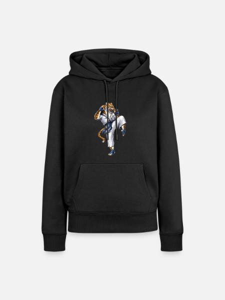 Kampfkunst-Tiger - Frauen Premium Bio Hoodie - Schwarz