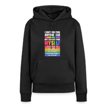 Mobbing - Frauen Premium Bio Hoodie - Schwarz - Vorne - Julia (174cm)