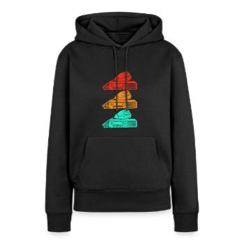 Antenne radio amateur - Sweat à capuche Premium bio Femme - noir - Devant - Julia (174cm)