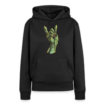 Doigts de Doomie - Sweat à capuche Premium bio Femme - noir - Devant - Julia (174cm)