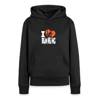 Running Athlete Jogging I Love Running Gift - Women’s Premium Organic Hoodie - black - Front - Julia (174cm)