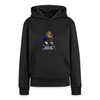 Bosnien und Herzegowina - Frauen Premium Bio Hoodie - Schwarz - Vorne - Julia (174cm)