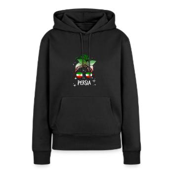 Perse - Sweat à capuche Premium bio Femme - noir - Devant - Julia (174cm)