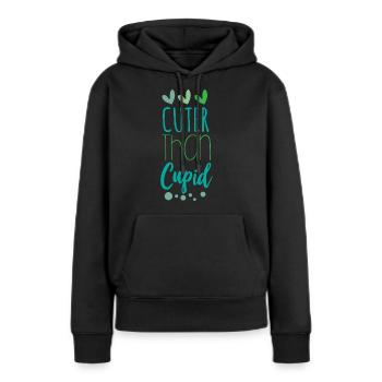 Cuter than cupid - Sweat à capuche Premium bio Femme - noir - Devant - Julia (174cm)