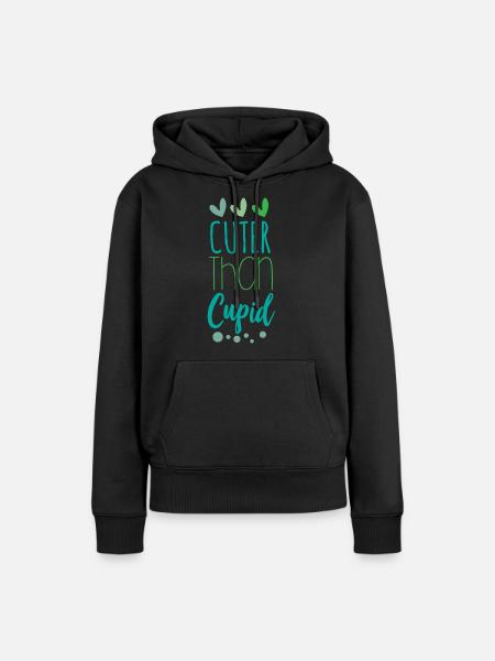 Süßer als Amor - Frauen Premium Bio Hoodie - Schwarz