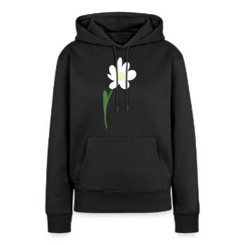 Blume Margeriten Gänseblümchen - Frauen Premium Bio Hoodie - Schwarz - Vorne - Julia (174cm)