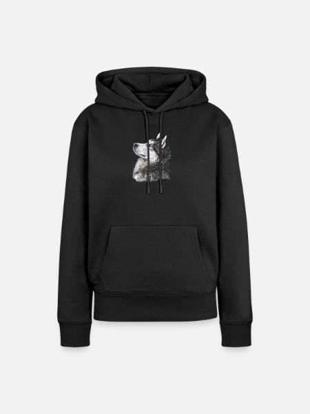 Husky - Frauen Premium Bio Hoodie - Schwarz