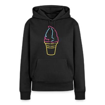 Buntes Softeis - Frauen Premium Bio Hoodie - Schwarz - Vorne - Julia (174cm)