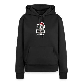 Kleiner Hamster mit vollen Backen - Frauen Premium Bio Hoodie - Schwarz - Vorne - Julia (174cm)