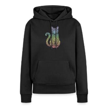 Hauskatze - Frauen Premium Bio Hoodie - Schwarz - Vorne - Julia (174cm)