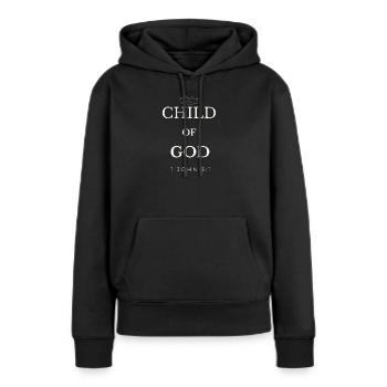 Enfant de Dieu, Couronne Jean 3:1 - Sweat à capuche Premium bio Femme - noir - Devant - Julia (174cm)