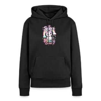 Super Petite Sœur Chat Mignon - Kawaii - Sweat à capuche Premium bio Femme - noir - Devant - Julia (174cm)