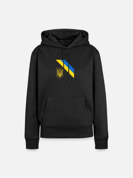 Ukrainisch - Frauen Premium Bio Hoodie - Schwarz