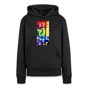 Aquarelle - Sweat à capuche Premium bio Femme - noir - Devant - Julia (174cm)