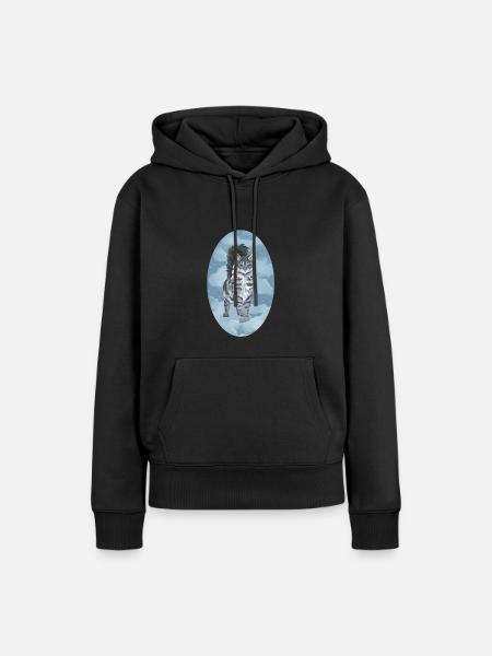 Feathertail Federschweif Firestar graue Katze - Dame Premium hoodie, økologisk bomuld - sort