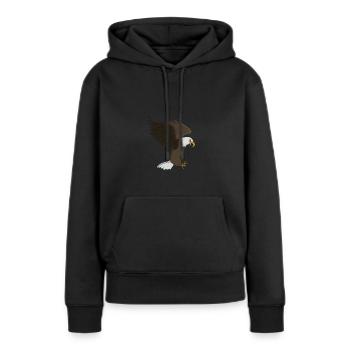Aigle à tête blanche - Sweat à capuche Premium bio Femme - noir - Devant - Julia (174cm)
