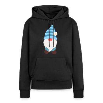 nain de jardin - Sweat à capuche Premium bio Femme - noir - Devant - Julia (174cm)