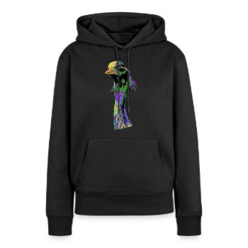 Crane - Women’s Premium Organic Hoodie - black - Front - Julia (174cm)