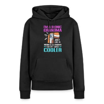 Chirurgie du genou Chirurgie du genou - Sweat à capuche Premium bio Femme - noir - Devant - Julia (174cm)