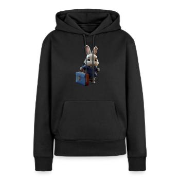 Business Rabbit - Frauen Premium Bio Hoodie - Schwarz - Vorne - Julia (174cm)
