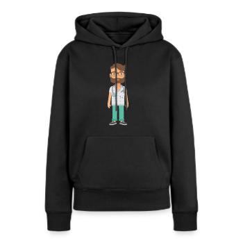médecin - Sweat à capuche Premium bio Femme - noir - Devant - Julia (174cm)