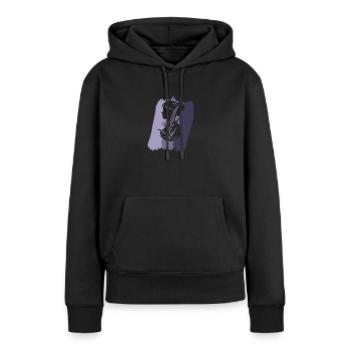 Viande végétalienne - Sweat à capuche Premium bio Femme - noir - Devant - Julia (174cm)