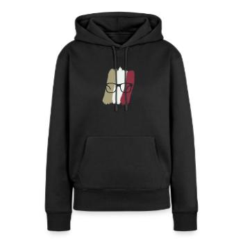 Bookworm Book Education - Sweat à capuche Premium bio Femme - noir - Devant - Julia (174cm)