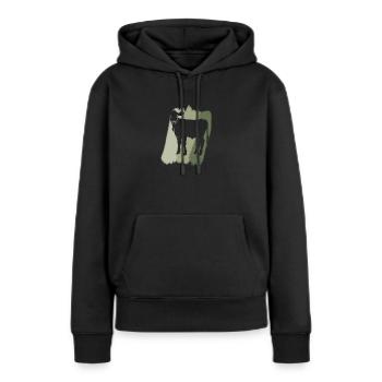 Vegan Animal Rights Fleisch - Frauen Premium Bio Hoodie - Schwarz - Vorne - Julia (174cm)