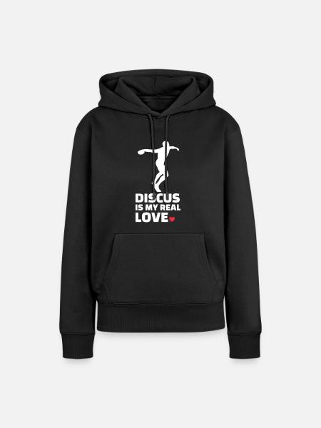 Diskus - Frauen Premium Bio Hoodie - Schwarz